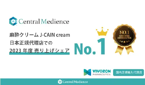 麻酔クリームJ-CAIN cream 日本正規代理店での2023年度売り上げシェア